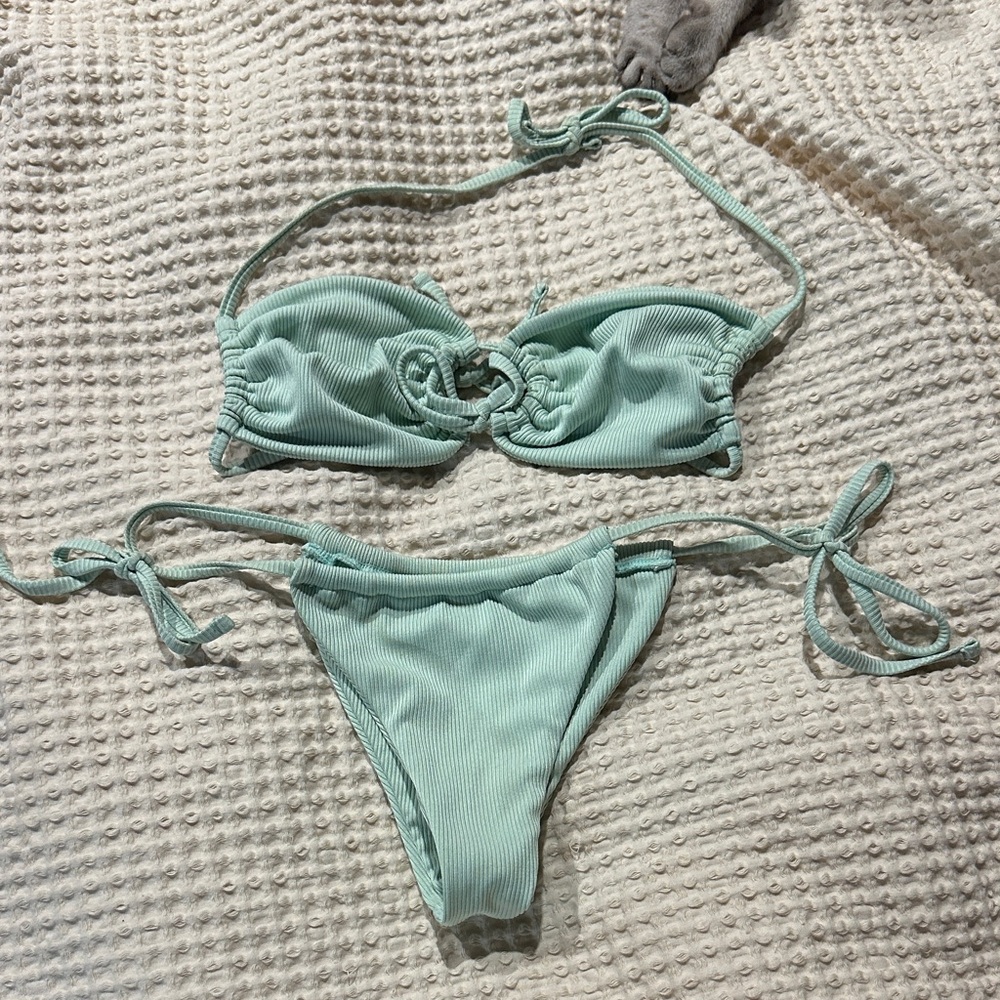 Women’s Tie-Side Bikini Set in Mint Green